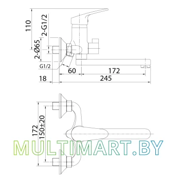 Смеситель Milardo Simp SIMSB02M02 картинка 3